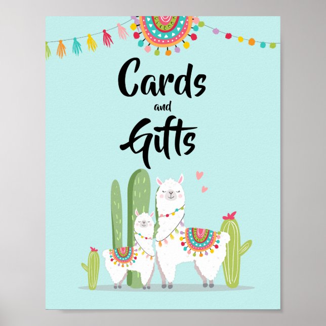 Cards and Gifts Fiesta Llama Baby Shower Sign (Front)