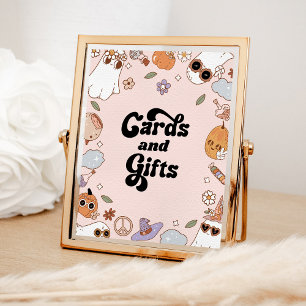 Cards and Gifts Groovy Halloween Ghost Baby Shower Poster