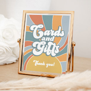 Cards and Gifts Groovy Retro Sunshine Baby Shower Poster