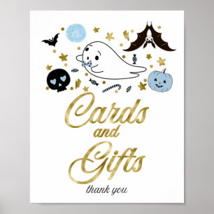 Cards and Gifts Halloween Boy Baby Shower Sign