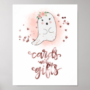 Cards and Gifts Halloween Girl Baby Shower Sign