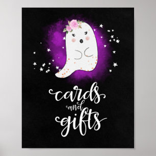 Cards and Gifts Halloween Girl Baby Shower Sign
