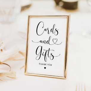 Cards and Gifts Heart Script Wedding Sign