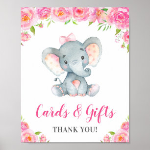 Cards and Gifts Little Peanut Elephant Girl Pink Poster