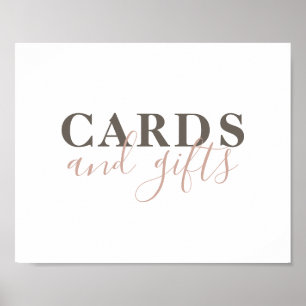 Cards and gifts. Modern simple typography wedding Poster