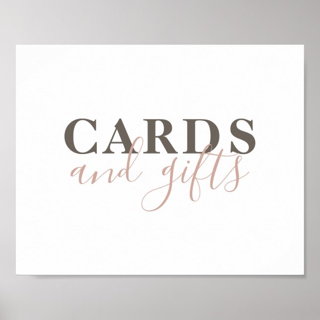 Cards and gifts. Modern simple typography wedding Poster (Front)