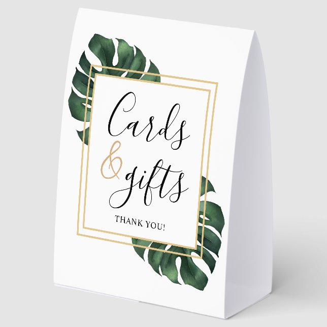 Cards and Gifts Monstera Leaf Wedding  (Front)