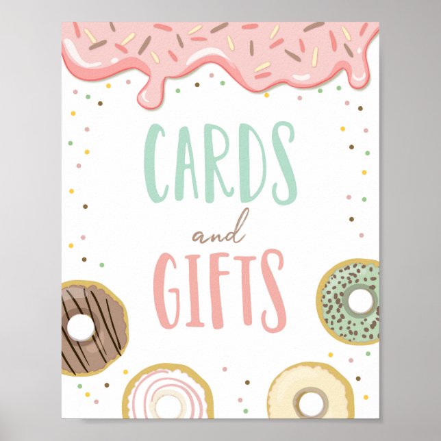 Cards and Gifts Pink Girl Donut Birthday Sign (Front)