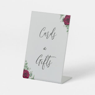 Cards and Gifts Red Rose Pedestal Sign