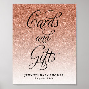 Cards and Gifts, Rose Gold Glitter Display Poster