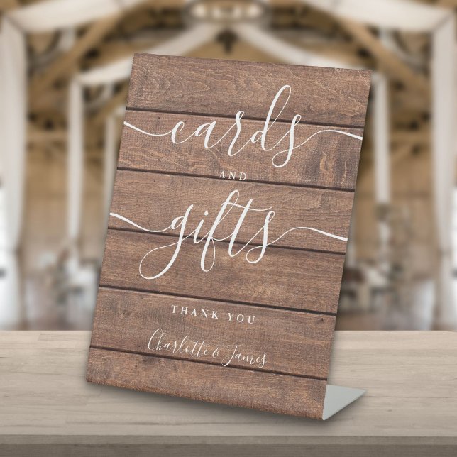 Cards And Gifts Rustic Barn Wood Signature Script Pedestal Sign (Cards And Gifts Rustic Barn Wood Signature Script Pedestal Sign)