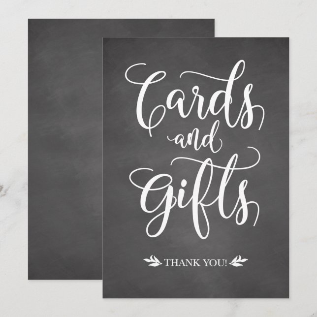 Cards and Gifts Rustic Wedding Sign (Front/Back)