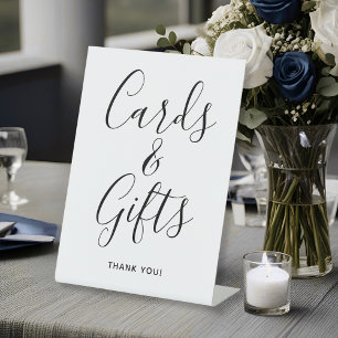 Cards And Gifts Script Calligraphy Wedding Pedestal Sign