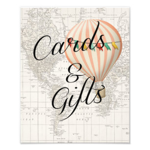 Cards and Gifts Sign Baby Shower Hot Air Balloon