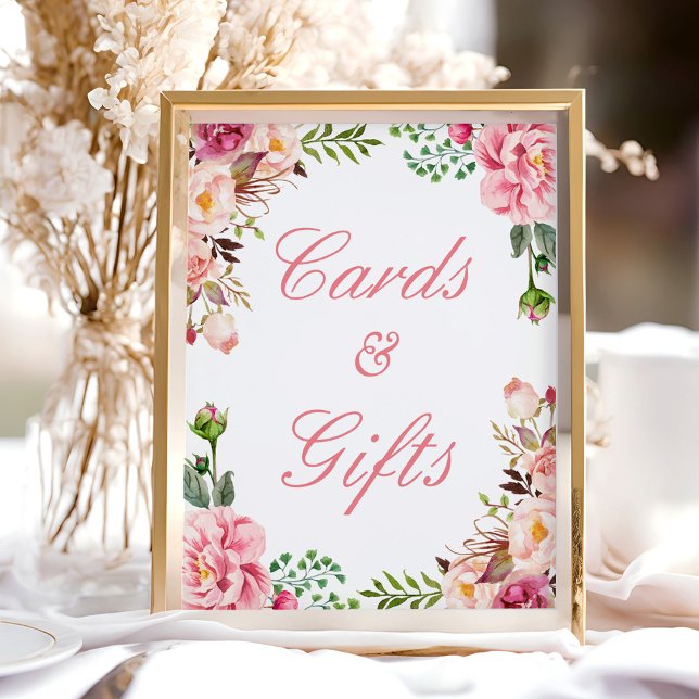 Cards and Gifts Sign Beautiful Blush Pink Floral (Creator Uploaded)