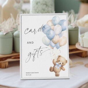 Cards and gifts sign, blue Bearly wait Themed sign