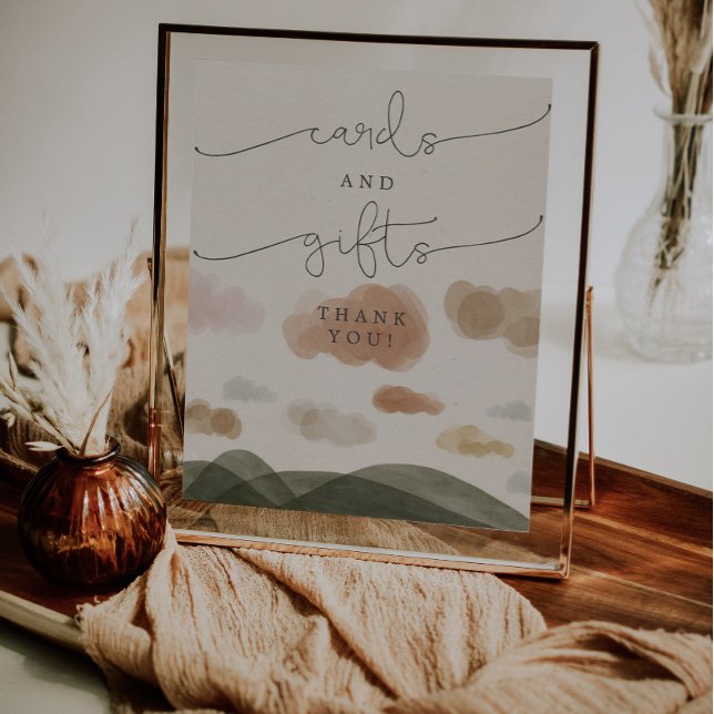Cards And Gifts Sign Boho Woodland Baby Shower (Creator Uploaded)