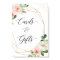 Cards and Gifts Sign Elegant Blushing Chic Floral