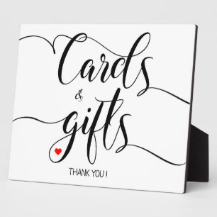 Cards and Gifts sign Tabletop Plaque with Easel