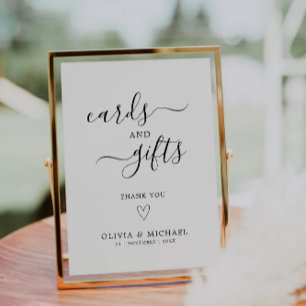 Cards and Gifts Sign Template, Minimalist Wedding