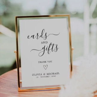 Cards and Gifts Sign Template, Minimalist Wedding 