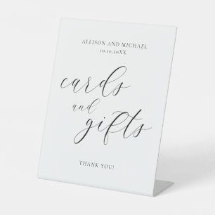 Cards and gifts simple modern minimalist pedestal sign