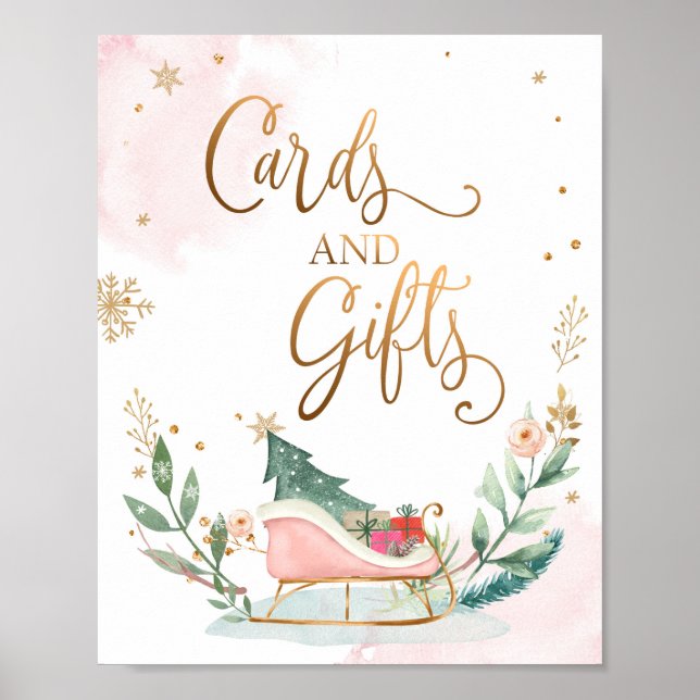 Cards and Gifts Sleight Winter Girl Birthday Sign (Front)