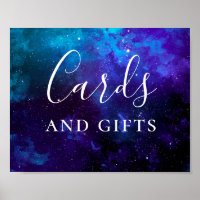Cards and gifts. Space galaxy night navy wedding