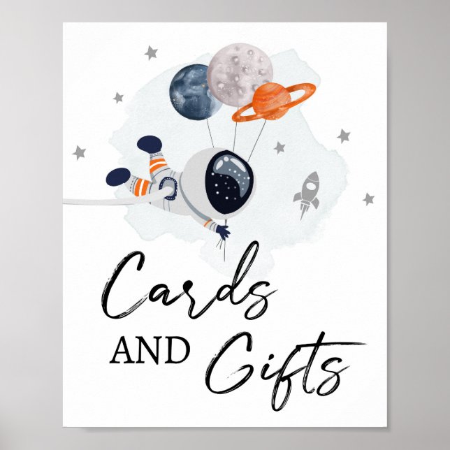 Cards and Gifts Space Party Astronaut Boy Sign (Front)