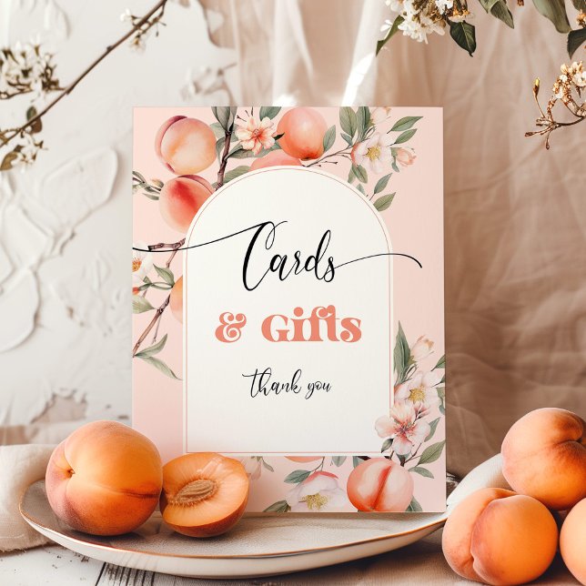 Cards and gifts sweet peach watercolor birthday poster (Creator Uploaded)