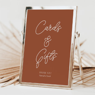 Cards and Gifts Terracotta Fall Wedding Sign