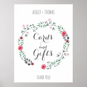 Cards and gifts Wedding floral calligraphy sign