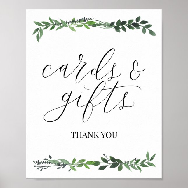 cards and gifts wedding sign (Front)