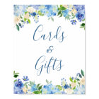 Cards and Gifts Wedding Sign Blue Hydrangea Floral