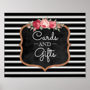 Cards and Gifts Wedding Sign   Chalkboard Roses