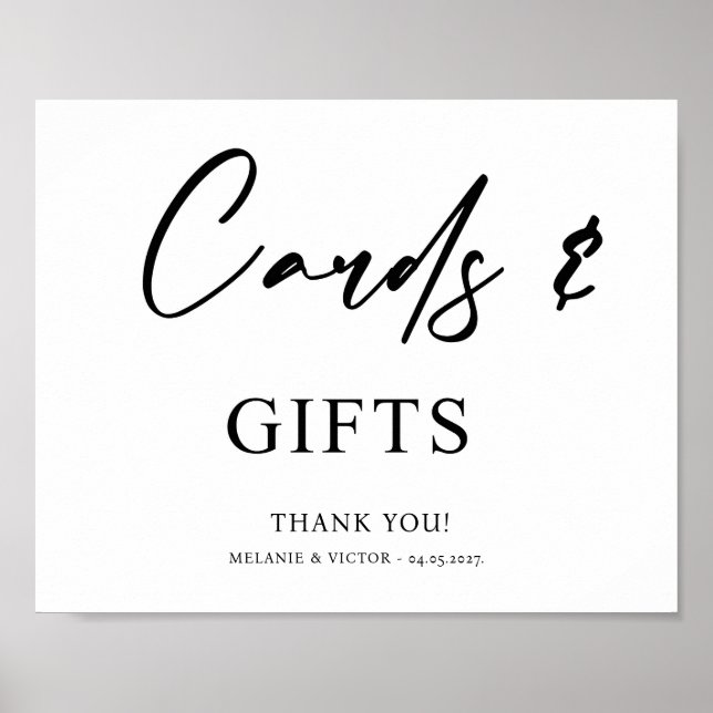 Cards and Gifts Wedding Sign Poster (Front)