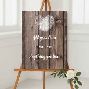 cards and gifts wedding sign rustic wood