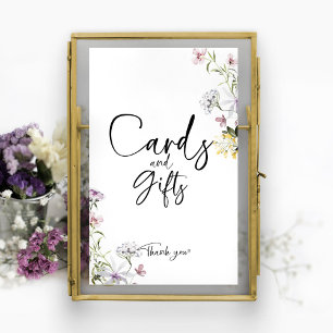 Cards and Gifts Wildflowers Bridal Shower Sign