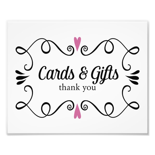 Cards and Gifts With Hearts Wedding Sign (Front)
