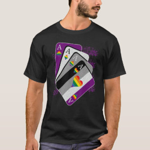Cards Asexual Heart Rainbow LGBT LGBTQ Pride T-Shirt