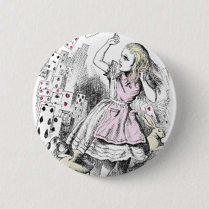 Cards attacking Alice 6 Cm Round Badge