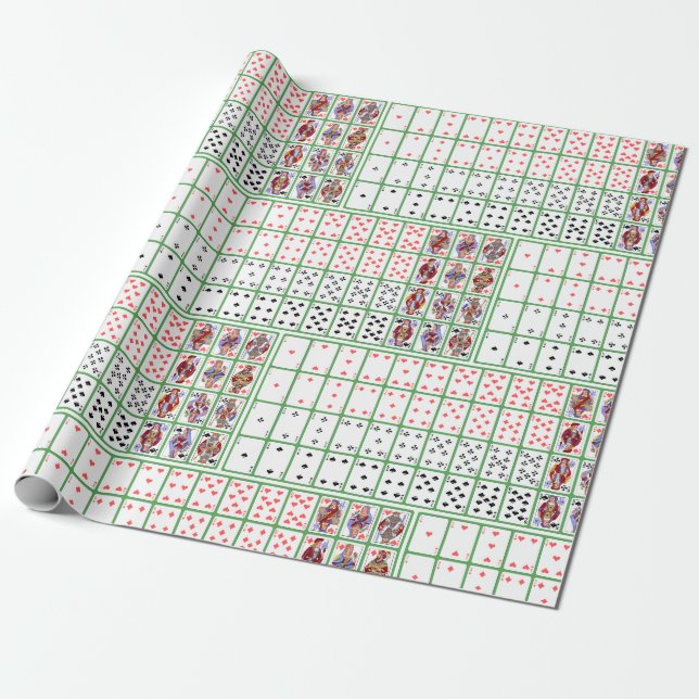 Cards Casino Gambling Poker Wrapping Paper (Unrolled)