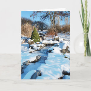 Cards - Christmas: Lovely snow scene w/stream
