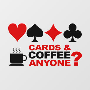 Cards & Coffee Window Cling