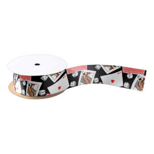 Cards & dice satin ribbon