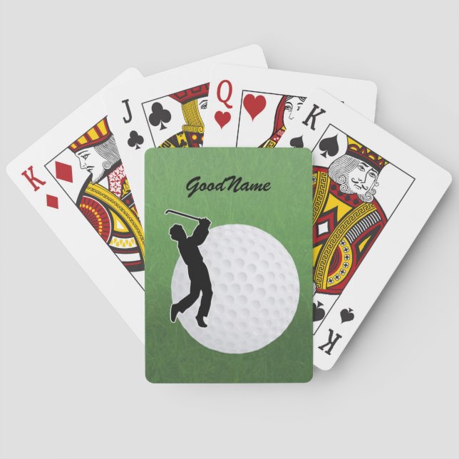 Cards for the Golfer, personalise with name (Back)
