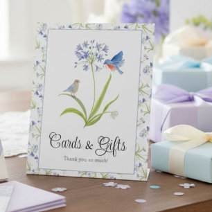 Cards & Gifts Baby Shower Lily with Bluebird Pedestal Sign