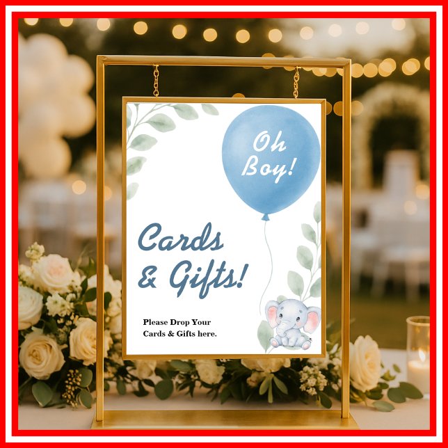 Cards & Gifts Balloon Elephant Baby Shower SIGN (Creator Uploaded)