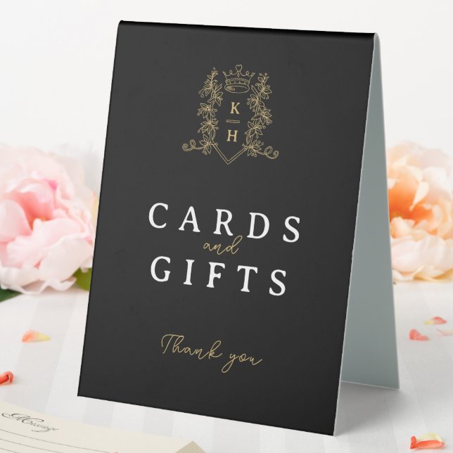 Cards gifts black gold crown wedding sign (In SItu (Wedding))