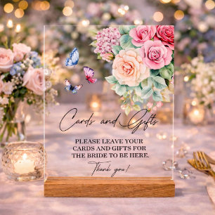 Cards & Gifts Blooms Butterflies Bridal Shower Acrylic Sign